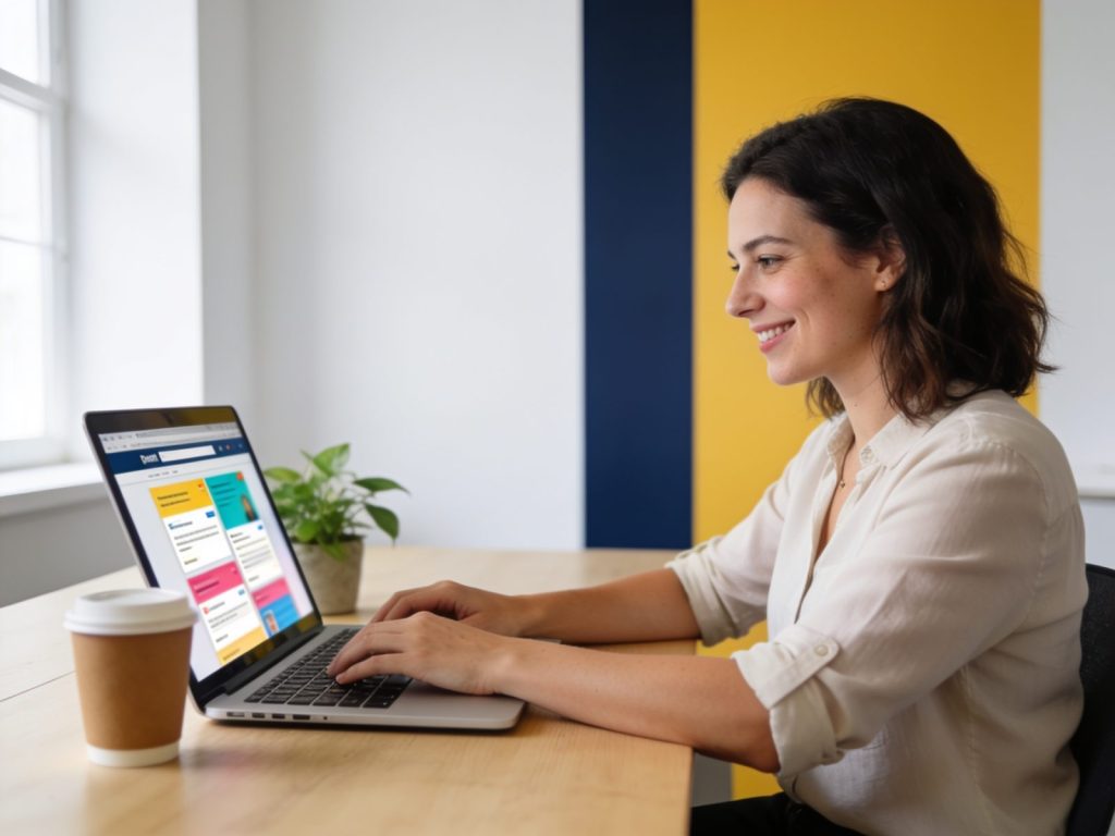 Szkolenie e-mail marketing — przygotowanie newslettera na laptopie